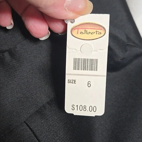 Talbots Black Silk Maxi Skirt With Slit Size 6 NWT - Picture 6 of 6